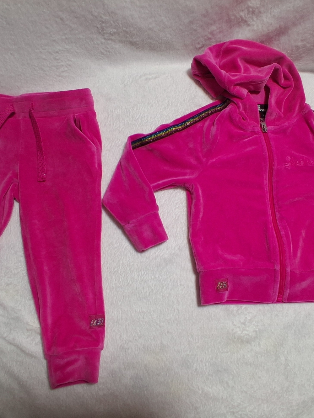 Skechers Vibrant Pink Velour Zip Hoodie